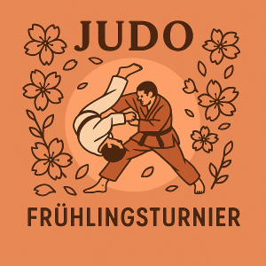 Zwei Judoka mit Blumen im Hintergrund